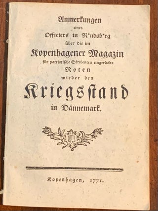 Item #003400 Anmerkungen eines Officiers in R*ndsb*rg über die im Kopenhagener Magazin für...
