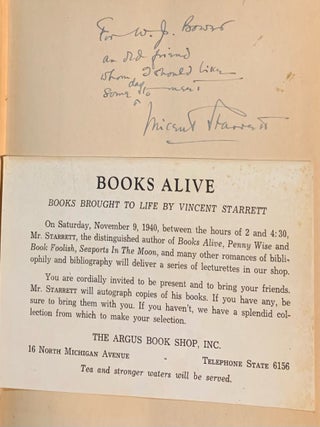Books Alive in which Vincent Starrett relates intimate anecdotes of books and authors