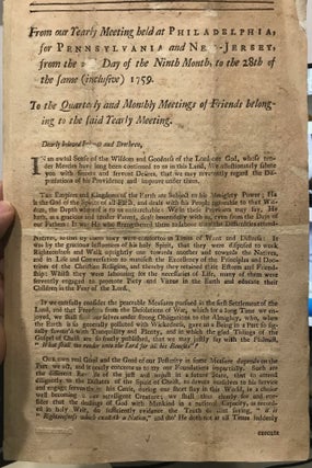 Item #008012 From our Yearly Meeting held at Philadelphia, for Pennsylvania and New-Jersey, from...