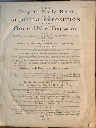 The Complete Family Bible: or, a Spiritual Exposition of the Old and New Testament