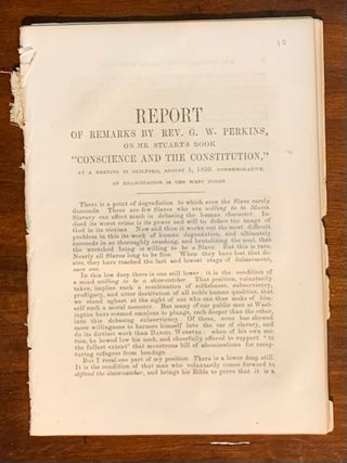 Item #10022 Report of Remarks by Rev. G.W. Perkins, on Mr. Stuart's book "Conscience and the...