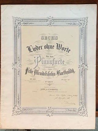 Item #10057 Sechs Lieder ohne Worte Op. 102. Bartholdy Mendelssohn, Felix, Ignaz Moscheles
