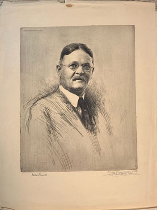 Item #10071 Roscoe Pound, etching. "Proof from Copperplate" Charles Barmore