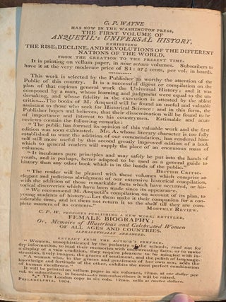 The Life of George Washington, Commander in Chief of the American Forces, during the War which established the Independence of his country and First President of the United States