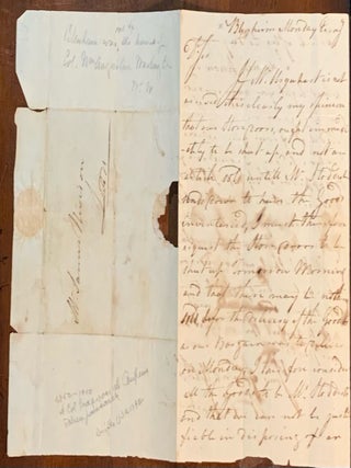Item #10299 A two page handwritten business letter. William Augustin Washington