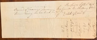 Revolutionary War payment certificate Sept 21, 1775. (signed by Thomas Seymour & Oliver Ellsworth)