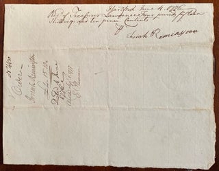 Revolutionary War payment certificate April 1775 (signed by Thomas Seymour & Oliver Ellsworth)
