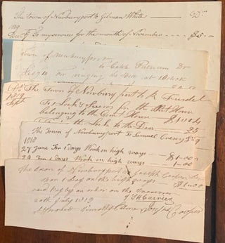 A collection of 15 Issuance of Payments by the Town of Newburyport, MA 1817-1820