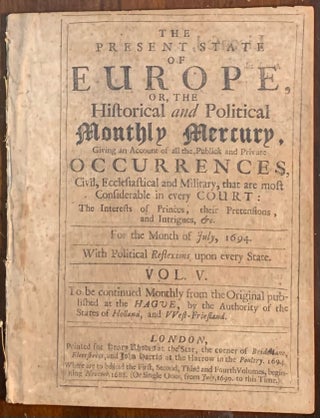 Item #10460 The Present State of Europe: or, the Historical and Monthly Mercury For the Month of...