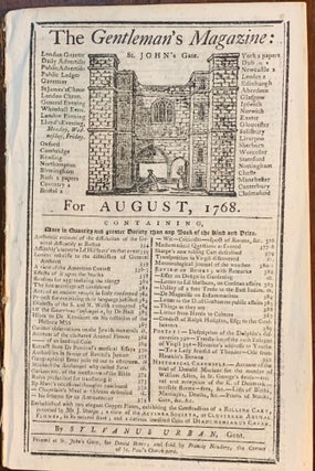 Item #10466 The Gentleman's Magazine August 1768