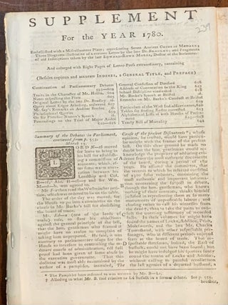 Item #10469 The Gentleman's Magazine Supplement For the year 1780. Includes the "Proceedings on...