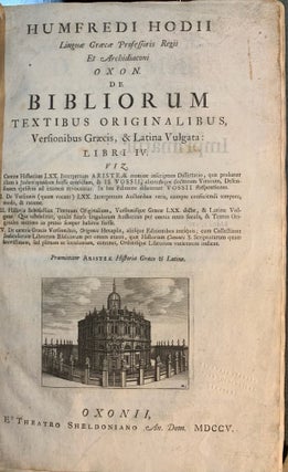 Bibliorum Textibus Originalibus Versionibus Graecis, et Latina Vulgata Libri IV