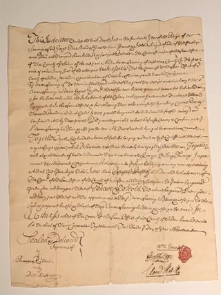 Item #2343 Salem County in New Jersey Colonial Indenture dated 1740. Aaron Leaming Sr