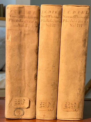 Item #2354 Novus Thesaurus Philologicus. Johann Christian Biel