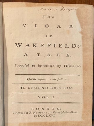 The Vicar of Wakefield: A Tale Supposed to be written by Himself.