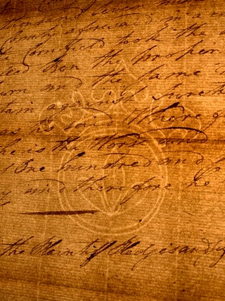 A legal dispute filed in Frederick County, Maryland regarding the slave Ben. The text is written on one side with Court filing dated March 19th, 1790 on the back. The dispute is between Patrick Sim (abt. 1755-1819) and Osburn Williams.