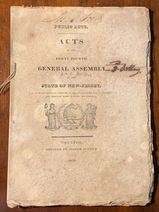 Item #2480 Public Acts. Acts of the Forty-Fourth General Assembly of the State of New Jersey