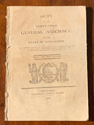 Item #2489 Acts of the Thirty-Third General Assembly of the State of New Jersey