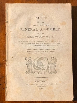 Item #2496 Acts of the Thirty-Fifth General Assembly, of the State of New Jersey