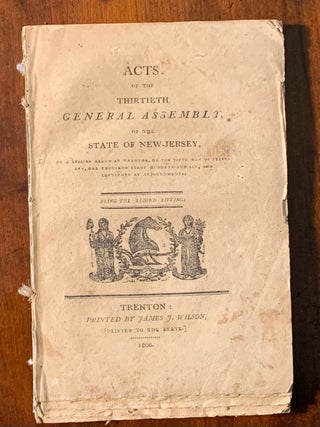 Item #2498 Acts of the Thirtieth General Assembly of the State of New Jersey