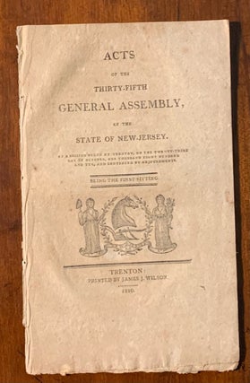Item #2501 Acts of the Thirty-Fifth General Assembly, of the State of New Jersey