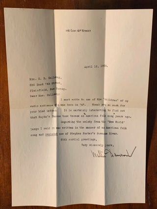 Item #2548 A typed and signed letter from Walter Damrosch dated April 12, 1929. Walter Damrosch,...
