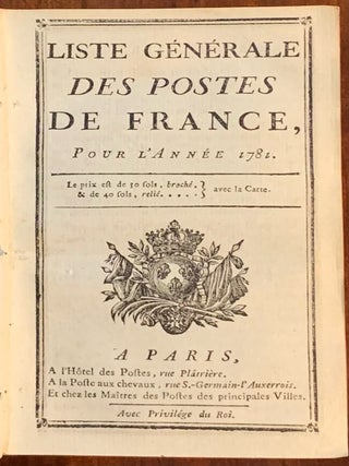 Item #7131 Liste Generale des Postes de France