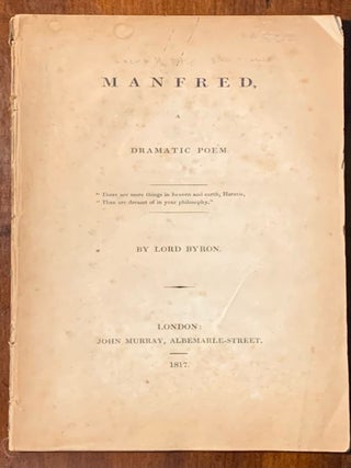 Item #7489 Manfred A Dramatic Poem. Lord Byron