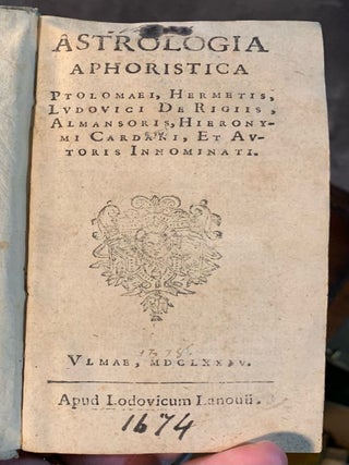Astrologia Aphoristica Ptolomaei, Hermetis, Ludovici de Rigiis
